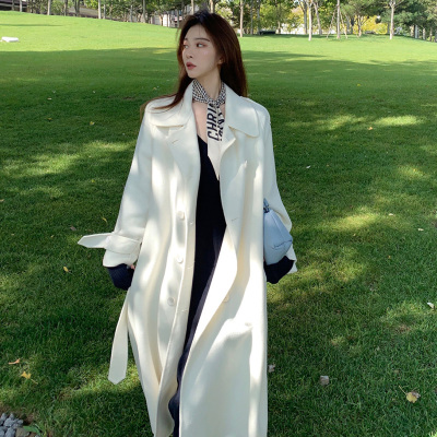 FISHBASKET赫本风毛呢大衣女2020年新款法式百搭双面绒白色呢子外套毛呢外套