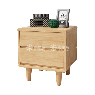 鑫星奈XXN4030704实木床头柜简约床边柜子收纳柜储物柜 直脚双抽款
