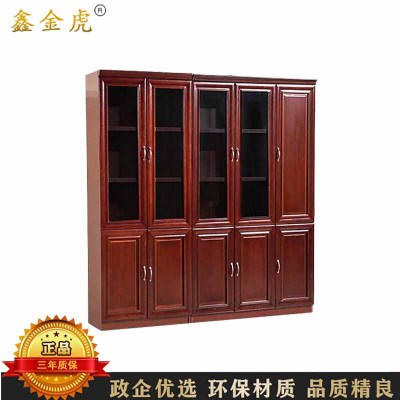 鑫金虎 五门高密度贴木皮油漆书柜办公文件柜2000*400*2000mm