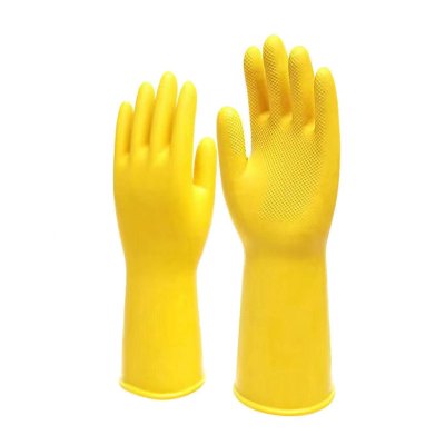 豫众诺 橡胶手套 黄色网格 副