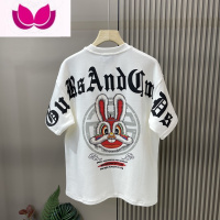 七斓23欧洲站夏季潮牌ins超火复古卡通兔子印花潮流短袖t恤男女装