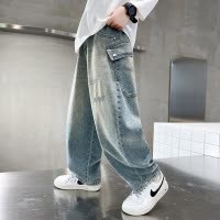 男童牛仔裤子春秋款新款秋季中大儿童秋装男孩休闲炸街痞帅潮