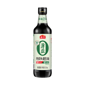 海天酱油 薄盐零添加特级头道生抽500mL*2 减盐35%0添加0蔗糖炒菜调味品