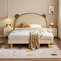 全友家居 现代简约青少年卧室单人床小户型实木脚软包床板式床