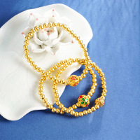 轻奢沙金串珠手链女时尚百搭高级感轻奢中国风复古手饰品久不掉色送女朋友老婆情人节七夕生日礼物