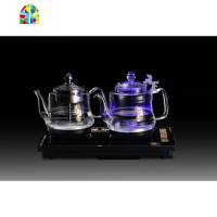 蒸汽煮茶器全自动上水电热水壶底部抽水玻璃烧水壶一体泡茶电磁炉 FENGHOU 金色20-37[带灯]