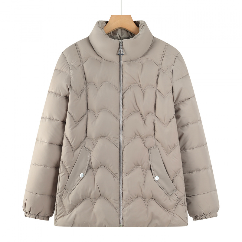 立领妈妈棉衣女冬季保暖棉服外套中老年装40-60岁气质婆婆装冬装