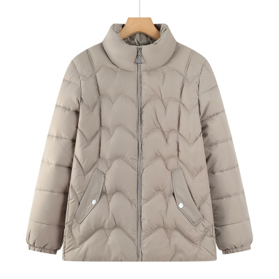 立领妈妈棉衣女冬季保暖棉服外套中老年装40-60岁气质婆婆装冬装