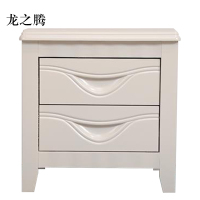龙之腾床头柜简约现代卧室床边储物柜升级款白色50*41*50cm