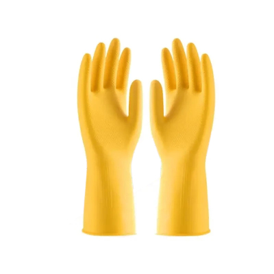 松丰 加厚橡胶手套牛筋手套 30cm*13.5cm(黄色) 副