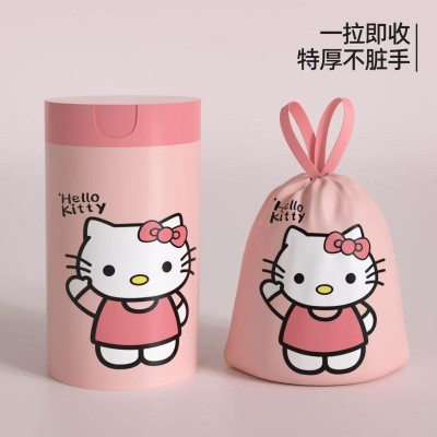 日和花粉色小号束口垃圾袋常规厚度PE材质单包装家用环保设计