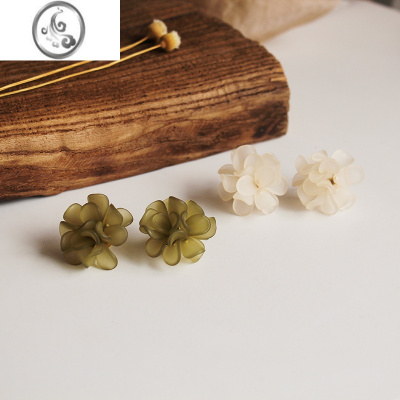 JiMi蚊香盘耳夹仙气森系超仙花朵无痛亚克力耳饰法式耳环无耳洞耳钉女
