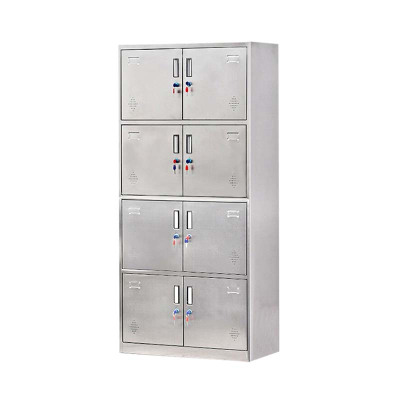 阿拉贡不锈钢员工储物柜文件柜存放柜子更衣柜存包柜八门更衣柜