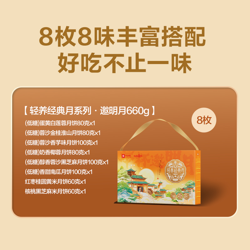 良品铺子中秋月饼礼盒低糖蛋黄莲蓉礼包系列送亲人企业团购福利