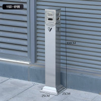 户外立式烟灰缸落地固定不锈钢烟灰柱烟蒂柱吸烟灭烟柱烟头收集器 11款-砂钢