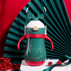 林檎圣诞节送幼儿园男孩女孩小朋友儿童卡通圣诞保温杯 儿童节生日奖励幼儿园小朋友毕业实用纪念品送女朋友老婆生日礼物送女朋友