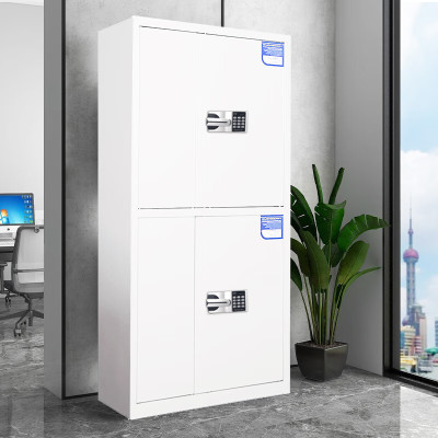 格具(GEJU)加厚钢制瓷白色通双节无斗国保密码锁保密柜资料档案柜