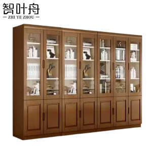 智叶舟实木办公柜280*32.5*197cm台