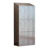 臻远 ZY4111410 304 不锈钢斜顶更衣柜员工宿舍储物柜 九门更衣柜