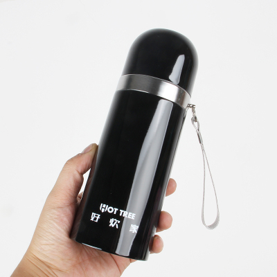 不锈钢304男女士水杯儿童便携ins学生保温杯可爱少女水壶刻字杯子三维工匠500小植物粉色