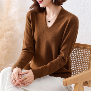秋冬新款羊绒衫高端大牌100纯羊绒2024新款V领毛衣洋气打底衫针织上衣服打底衫春秋内搭大码显瘦洋气毛衣女