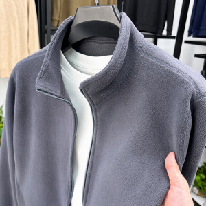 奥粒绒外套男秋冬新款立领拉链磨毛加厚保暖抓绒男士夹克