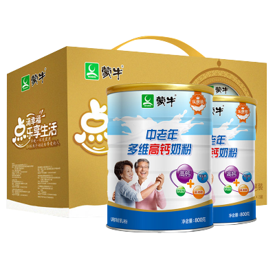 蒙牛中老年多维高钙奶粉800g*2罐礼盒装[2024.10起产-保质期2年]