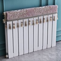 欧式暖气片罩装饰罩子布艺防尘套老式遮挡盖布遮挡帘保护套卫生 清歌紫色 长度260cm*厚度10cm*高度(含穗)20cm