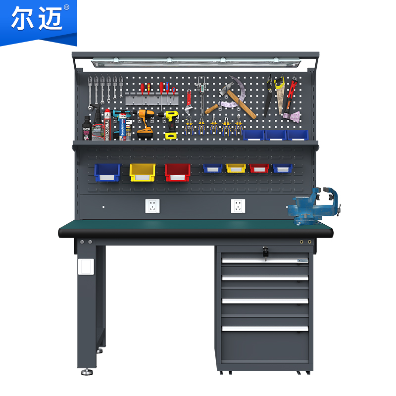 尔迈 重型钳工台防静电工厂工具操作台电子维修桌子重型工作台1.5米 BN款