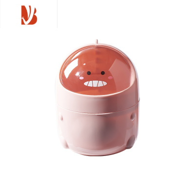 三维工匠卡通恐龙桌面垃圾桶迷你带盖办公室家用简约小号废纸篓可爱收纳桶