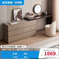 全友家居现代简约梳妆台斗柜一体轻奢高级感主卧转角梳妆台