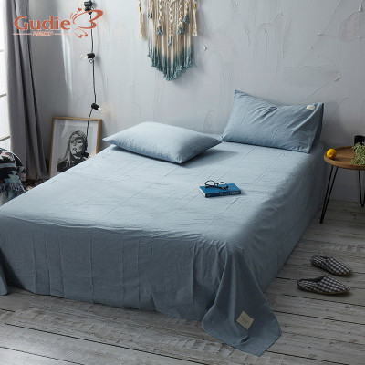谷蝶全棉水洗棉床单单件纯棉学生宿舍单人纯色床单1.2m1.5米1.8