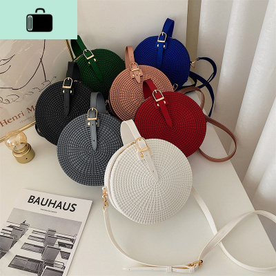夏季2020新款网红包包女包圆形果冻包手提编织感小圆包单肩斜挎包NEW LAKE女斜挎包