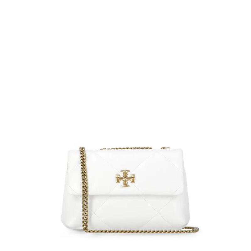 托里.伯奇(TORY BURCH)高质感Matelassé皮革女士斜挎包白金色Log