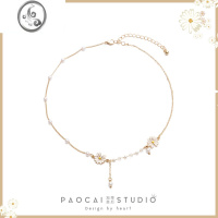 JiMi原创设计小众雏菊花朵项链2023年新款ins简约锁骨链颈链女choker