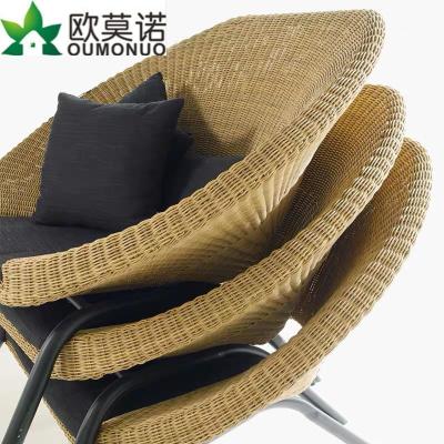 森美人户外藤编沙发阳台藤椅沙发茶几三件套庭院藤艺沙发花园民宿家具