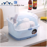 抽屉式厨房沥水篮厨房碗柜带盖箱餐具放碗筷碗碟架盘滴水收纳盒 三维工匠收纳层架