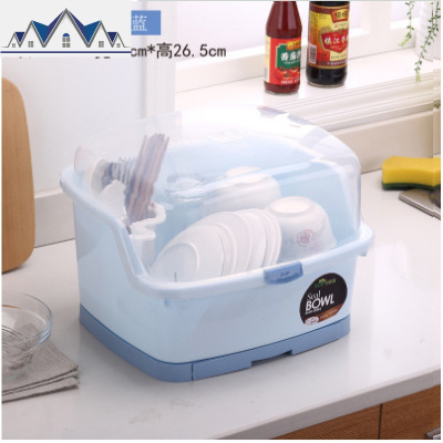 抽屉式厨房沥水篮厨房碗柜带盖箱餐具放碗筷碗碟架盘滴水收纳盒 三维工匠收纳层架