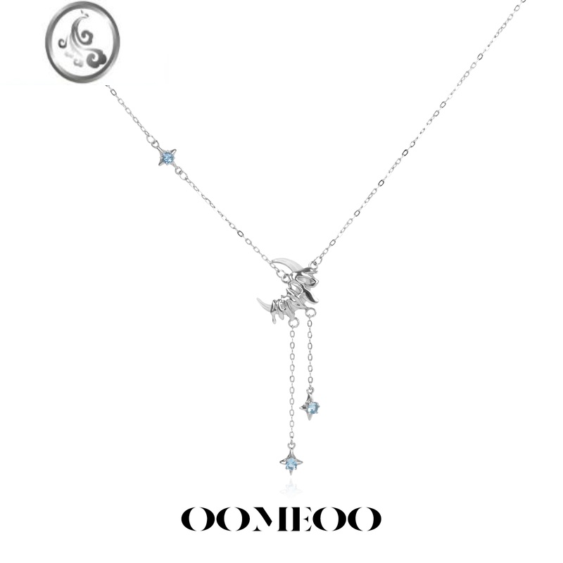 JiMi不掉色银银项链月亮流苏锁骨链原创小众高级清冷情人节礼物