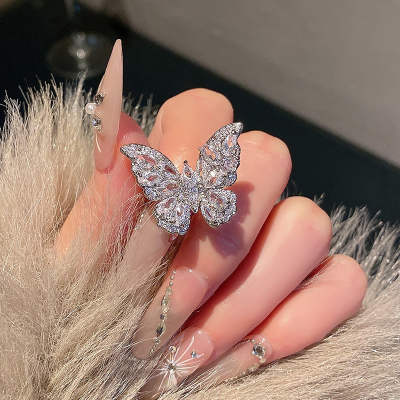 蝴蝶开口戒指女2024新款小众设计轻奢高级感个性时尚指环戒子送女朋友老婆情人节七夕生日礼物