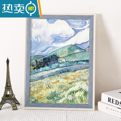 敬平北欧小清新相框欧式画框摆台a4展示框4K开8k油画装裱A3照片框定制 生动蓝白[4130款] 24寸挂墙[可放尺寸5