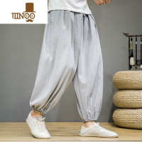 YANXU裤子男夏季薄款束脚灯笼裤宽松加肥加大码胖子九分速干冰丝阔腿裤