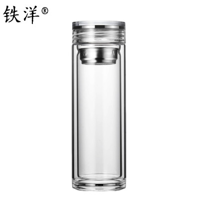 铁洋 水晶盖双层玻璃杯 350ML 个