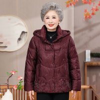 新款女装奶奶装棉衣女洋气中老年人衣服大码宽松老太太棉服短款冬