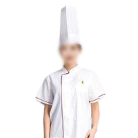 吾卫世 厨师服 01短袖-红边(M-4XL)件