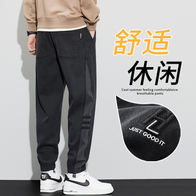 加绒加厚保暖休闲裤男士宽松紧腰潮牌束脚裤秋冬季新款哈伦裤子男