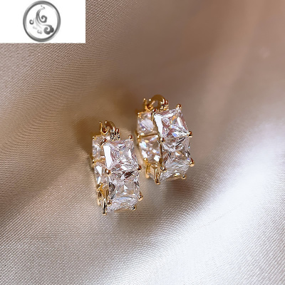 JiMi锆石圈圈耳环女轻奢高级感耳扣耳圈独特小众设计感耳钉气质耳饰品