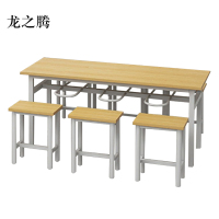 龙之腾餐桌6人学校食堂小吃店快餐桌椅饭堂防火板桌1800*600*750[含椅]