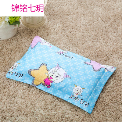 锦铭七玥厂家直销长方形卡通纯棉竹炭婴儿枕头定型枕批发儿童枕芯吸汗防潮