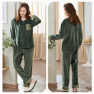 恋名媛睡衣女秋冬季薄款珊瑚绒可外穿网红加厚保暖海岛绒家居服春秋套装睡衣